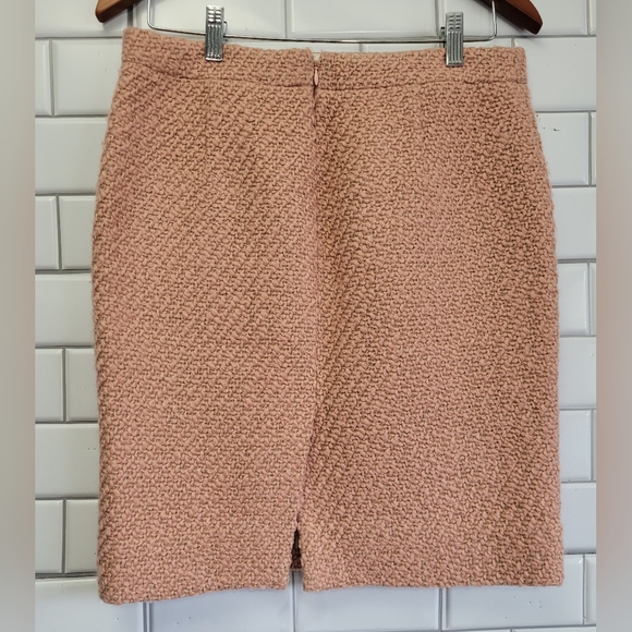 J.CREW THE PENCIL SKIRT Pink Soft Wool Blend Tweed Textured Skirt Rear Zip Size - Picture 4 of 7